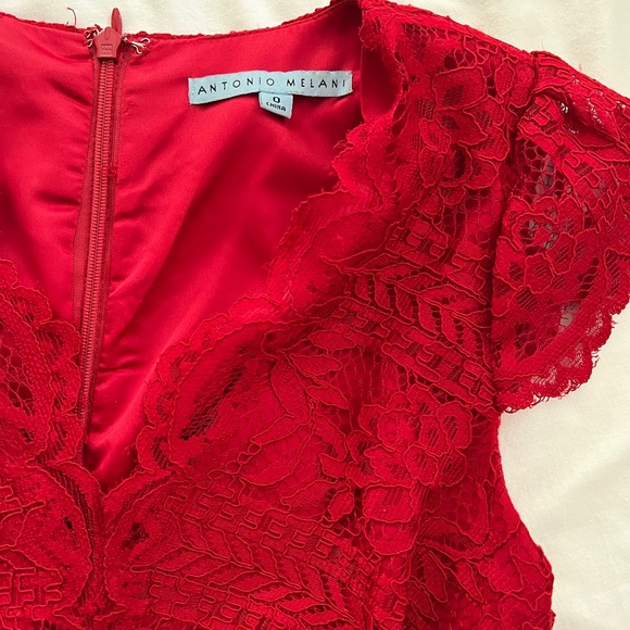 antonio melani red lace dress Antonio Melani Burgundy Lace Dress Size 0